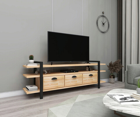 Comoda tv, woodface, lucca, 148x47x29.5 cm, lemn, natural