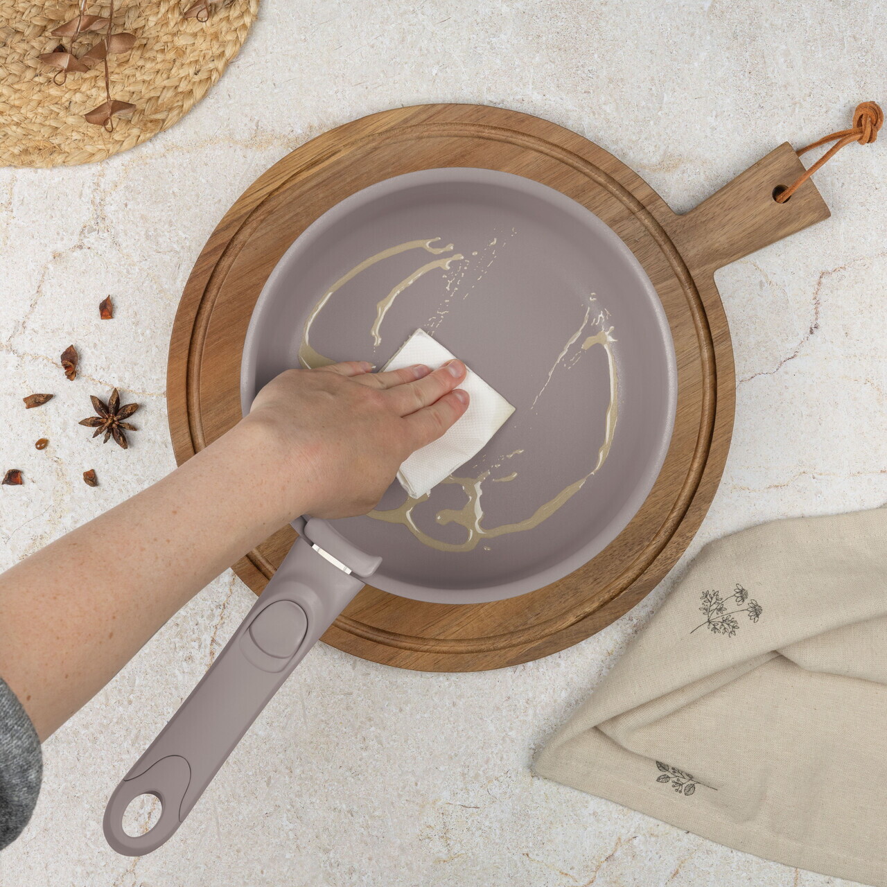 Set pentru gatit Berlinger Haus, Taupe Nordic, 13 piese, aluminiu, taupe mat/natur - imagine 12