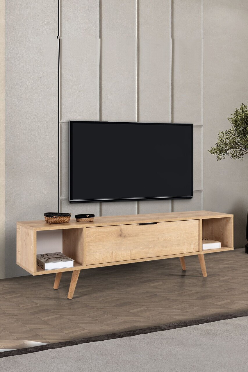 Comoda TV, Hanah Home, Mesir 3627, 160x47x35 cm, PAL, Maro — imaginea 4