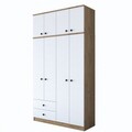 Dulap pentru haine, Rani, BA121, 120x216.8x42.5 cm, PAL, Nuc/Alb