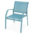 Set mobilier pentru gradina/terasa, Kavala, 4 piese, albastru