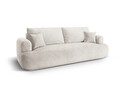 Canapea extensibila 3 locuri, Ella-193, Micadoni Home, 253x108x94 cm, tesatura structurata chenille, bej