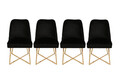 Set scaune 4 piese, Nmobb , Madrid 133, Metal, Aur/Negru