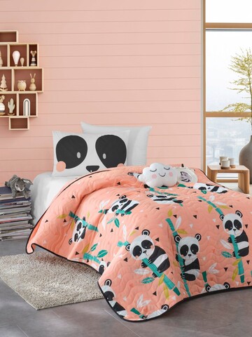 Set cuvertura Single 160x220 cm, 2 piese, Panida - Pink, EnLora Home, 65% bumbac/35% poliester