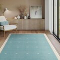 Covor, Kece-Fr119, 80x200 cm, Poliester, Albastru