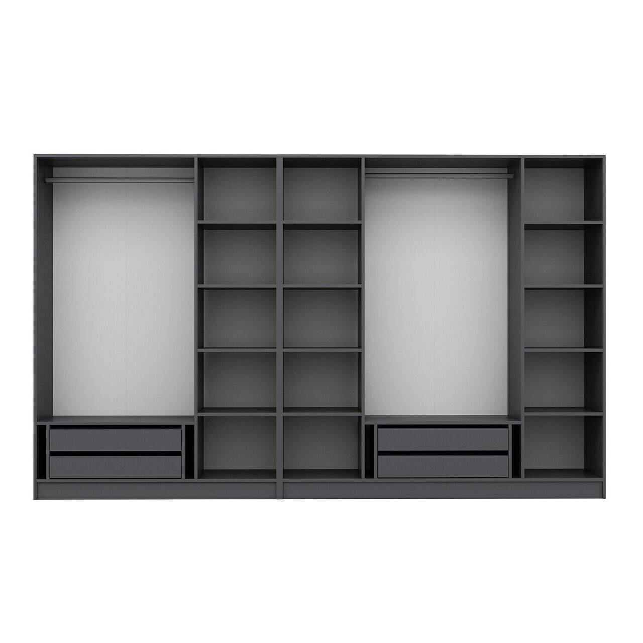 Dulap pentru haine, Hanah Home, Nisa, 315x210x52 cm, Antracit — imaginea 7