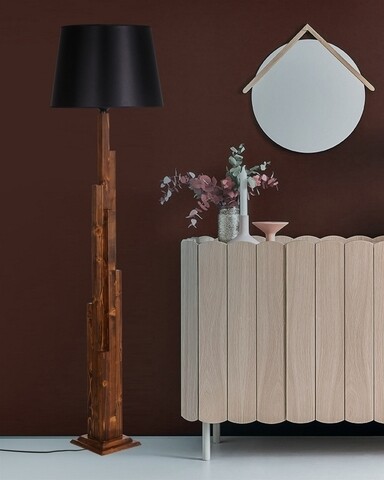 Lampadar, Luin, 8301-4, E27, 60 W, lemn/textil 8301-4