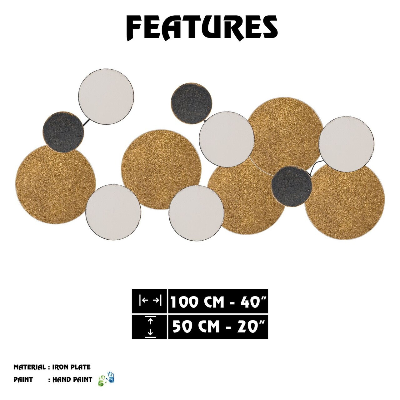 Decoratiune de perete, Wise, Dimensiuni: 100 x 8 x 50 cm, Multicolor — imaginea 8