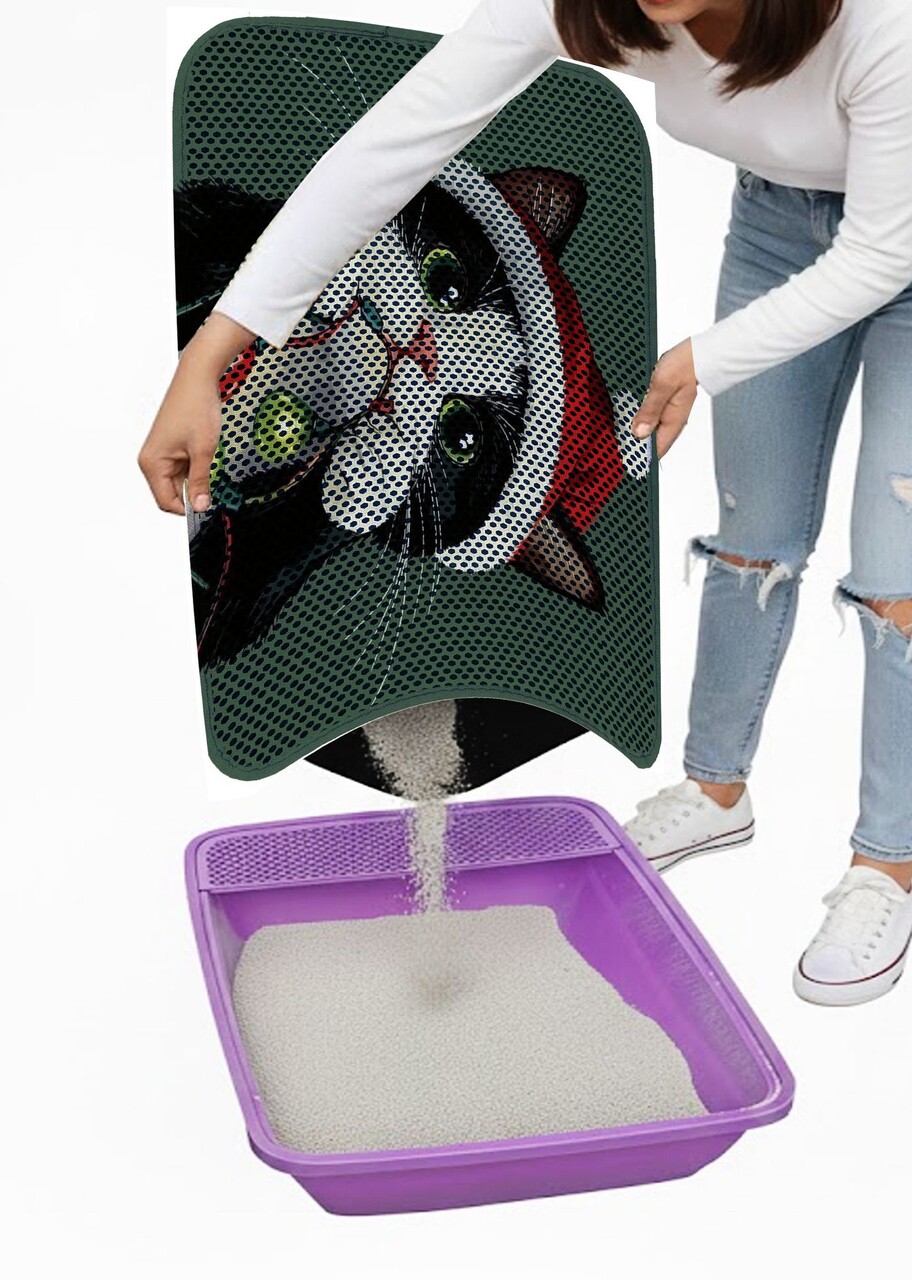 Covoras litiera pentru colectarea granulelor de nisip, Paws &amp; Whiskers, Cat Lıtter Mat 36, Multicolor - view 3