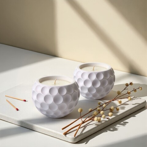 Set de lumanari, Bubble, Alb