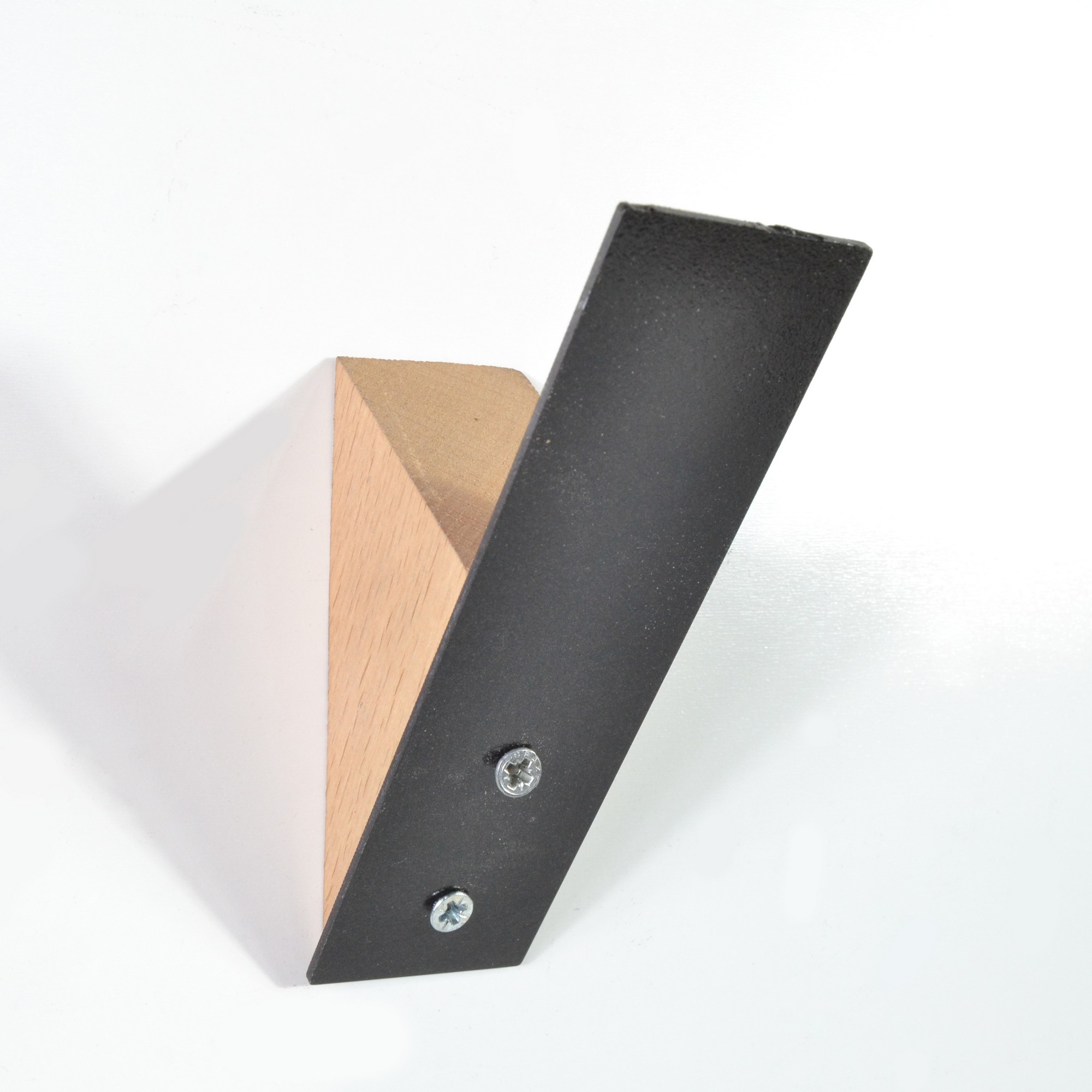 Cuier de perete, MHANG-009, Dimensiuni: 11 x 3 x 11 cm, Negru / Natural