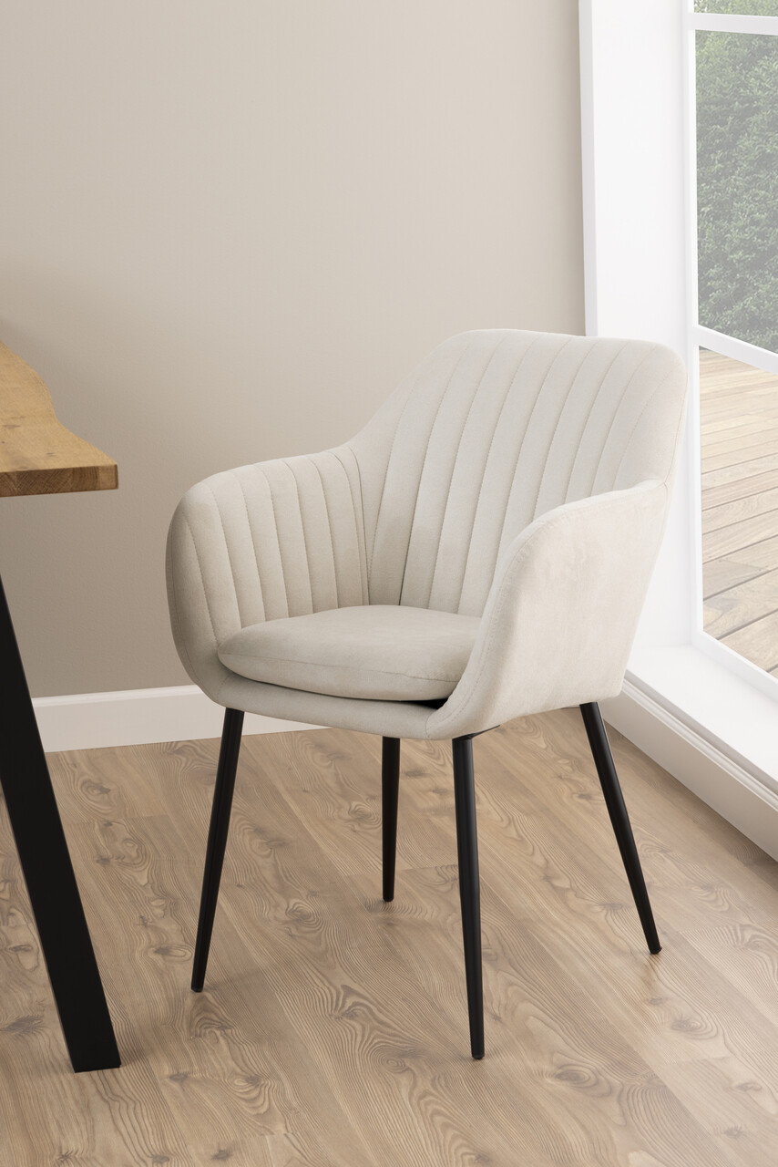Scaun Emilia, Actona, 57x61x83 cm, poliester/otel, bej nisip - view 6