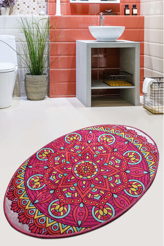 Covor, mandala oval djt , 60x90 cm, catifea, multicolor