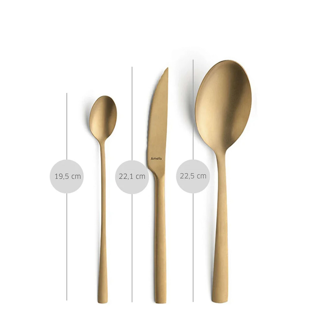 Set tacamuri pentru 6 persoane, 42 piese, Amefa, Manille Gold, inox — imaginea 15