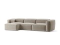 Coltar stanga 4 locuri, Bergamo, Cosmopolitan Design, 344x152x70 cm, tesatura structurata, bej