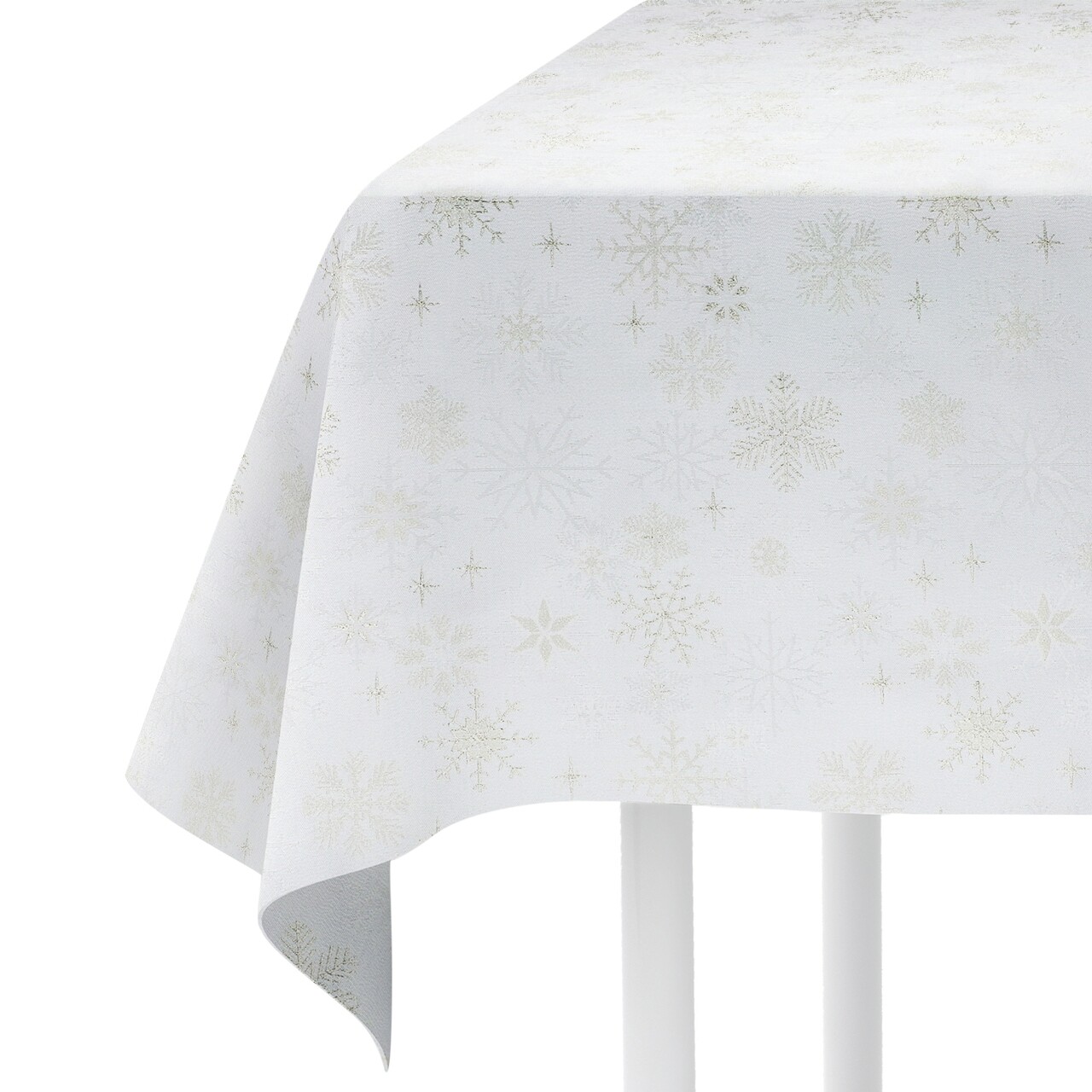 Fata de masa Gold Snow, Homla, 150x300 cm, poliester, alb/auriu - 1 | YEO