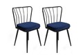 Set scaune 4 piese, Nmobb, Yıldız-944 V4, Metal, Albastru închis / Negru / 