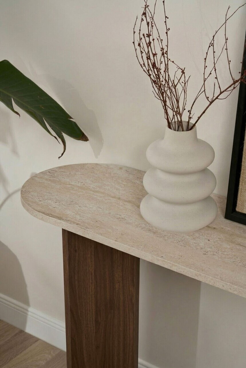 Bufet, Hanah Home, Sira, 150x75x35 cm, PAL, Travertin / Nuc Venezia — imaginea 5