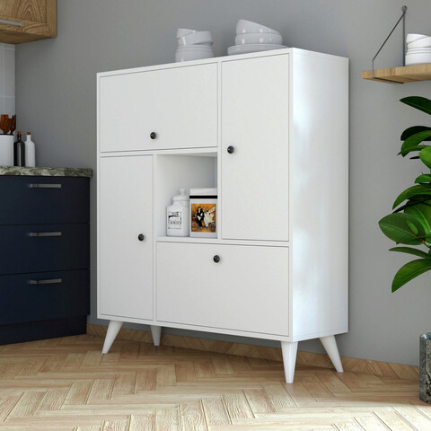 Dulap multifunctional, mezza, hercules 3102, 105x120x35 cm, alb