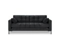 Canapea 2 locuri, Mamaia, Micadoni Home, BL, 152x92x75 cm, catifea, gri inchis