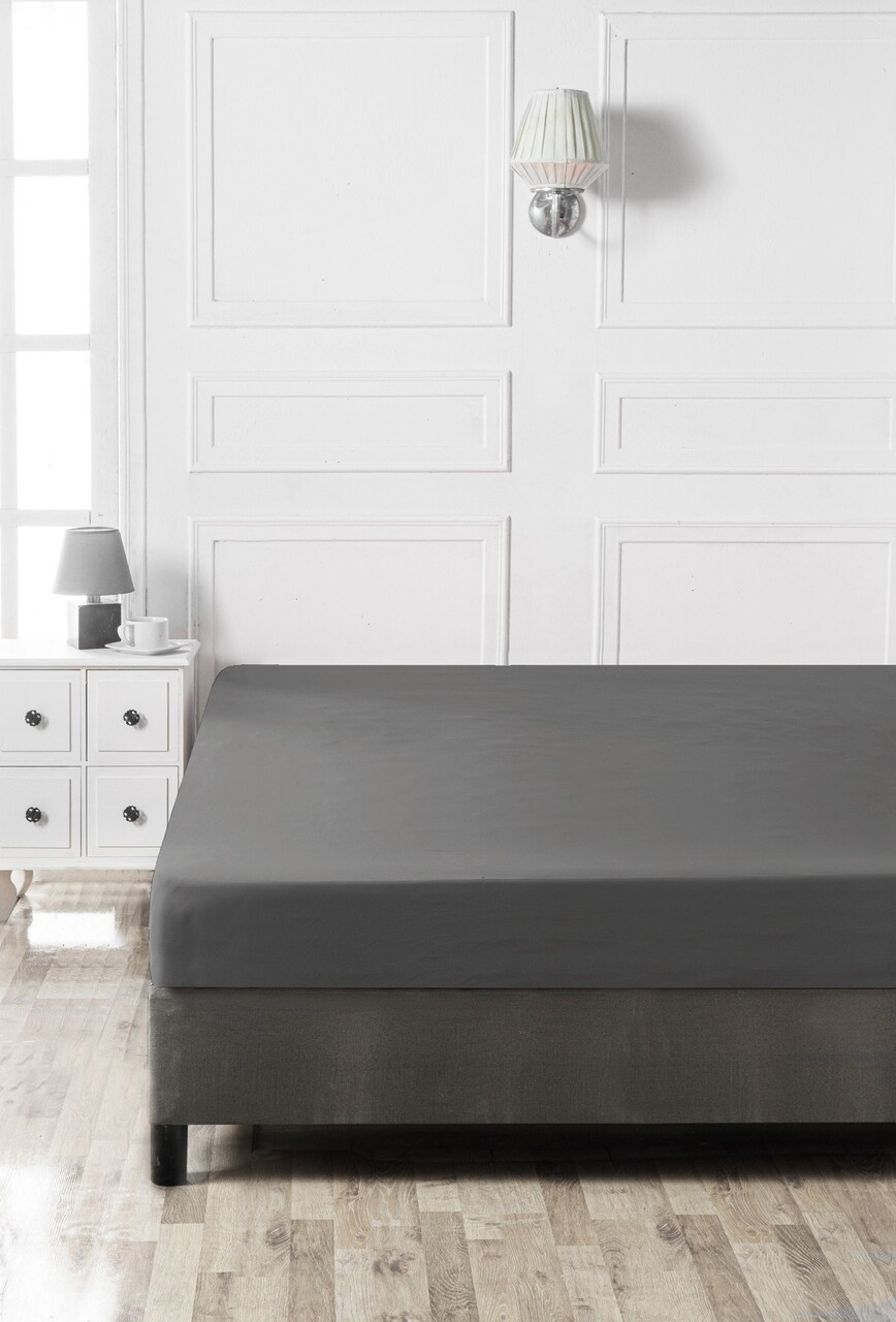Cearceaf de pat cu elastic Ranforce Single (DE), L'essentiel Maison, Anthracite, Antracit - imagine 2