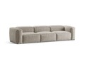 Canapea 4 locuri, Bergamo, Cosmopolitan Design, 364x108x70 cm, catifea chenille raiata, ivoriu
