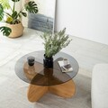 Masuta de cafea, Neostill, Bubble Wood, 75x35x75 cm, Blat: 100% STICLA CALITA, Stejar