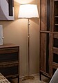 Lampadar Praga, Mauro Ferretti, 1 x E27, 40W, 45x165 cm, fier/sticla, auriu