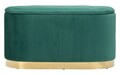 Set bancheta si 2 taburete Shopy, Mauro Ferretti, 80x37x42 cm, 29x35 cm, fier/MDf/poliester, verde/auriu