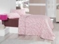 Lenjerie de pat dubla, 4 piese, amestec bumbac, Nazenin Home, Katiya Powder, roz