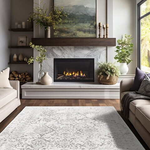 Covor, Kece-Fr17, 80x120 cm, Gri
