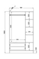 Dulap pentru haine, Rabi, Rb-066, 90x180x45 cm, Alb mat