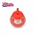Ceainic cu infuzor, Vanora, 750 ml, sticla/plastic, rosu