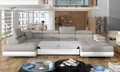 Coltar extensibil stanga 6 locuri ELTAP, Rod-14, Rodrigo, 345x202x90 cm, lemn/poliester, gri deschis/alb