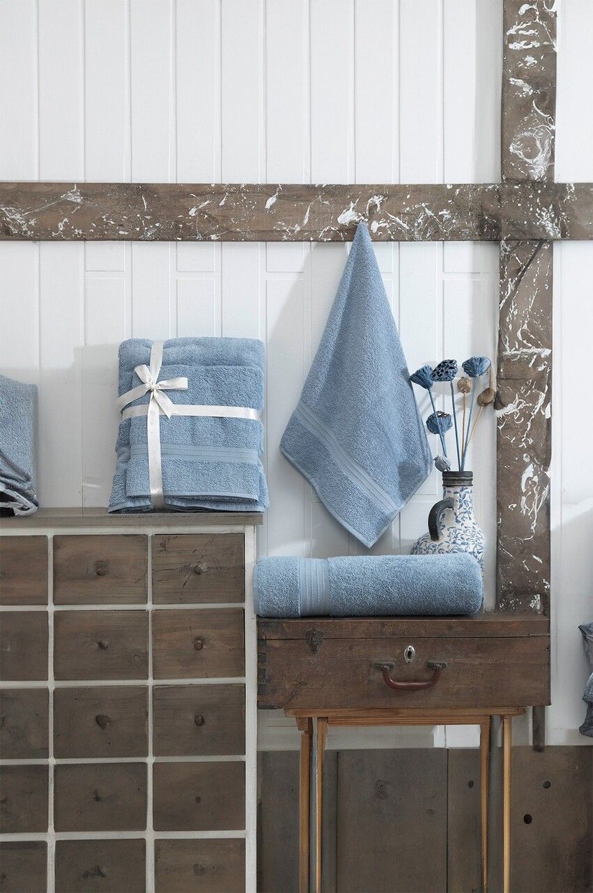 Set prosoape de baie, Eponj Home, DS, Bumbac, Albastru indigo