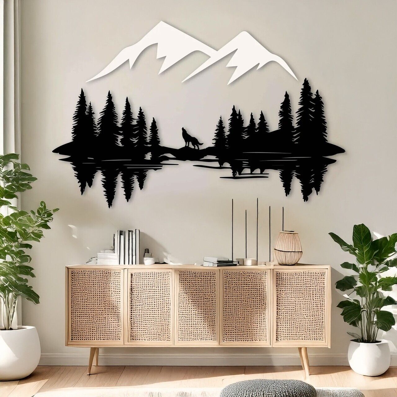 Decoratiune de perete, DCV-1125-MT, Dimensiune: 100 x 70 cm, Alb/Negru