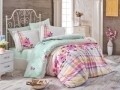 Lenjerie de pat dubla, 4 piese, 100% bumbac poplin, Hobby, Norma Pink, multicolora