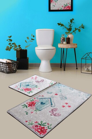 Set covoraș de baie (2 bucăți), chilai, for you, catifea, multicolor