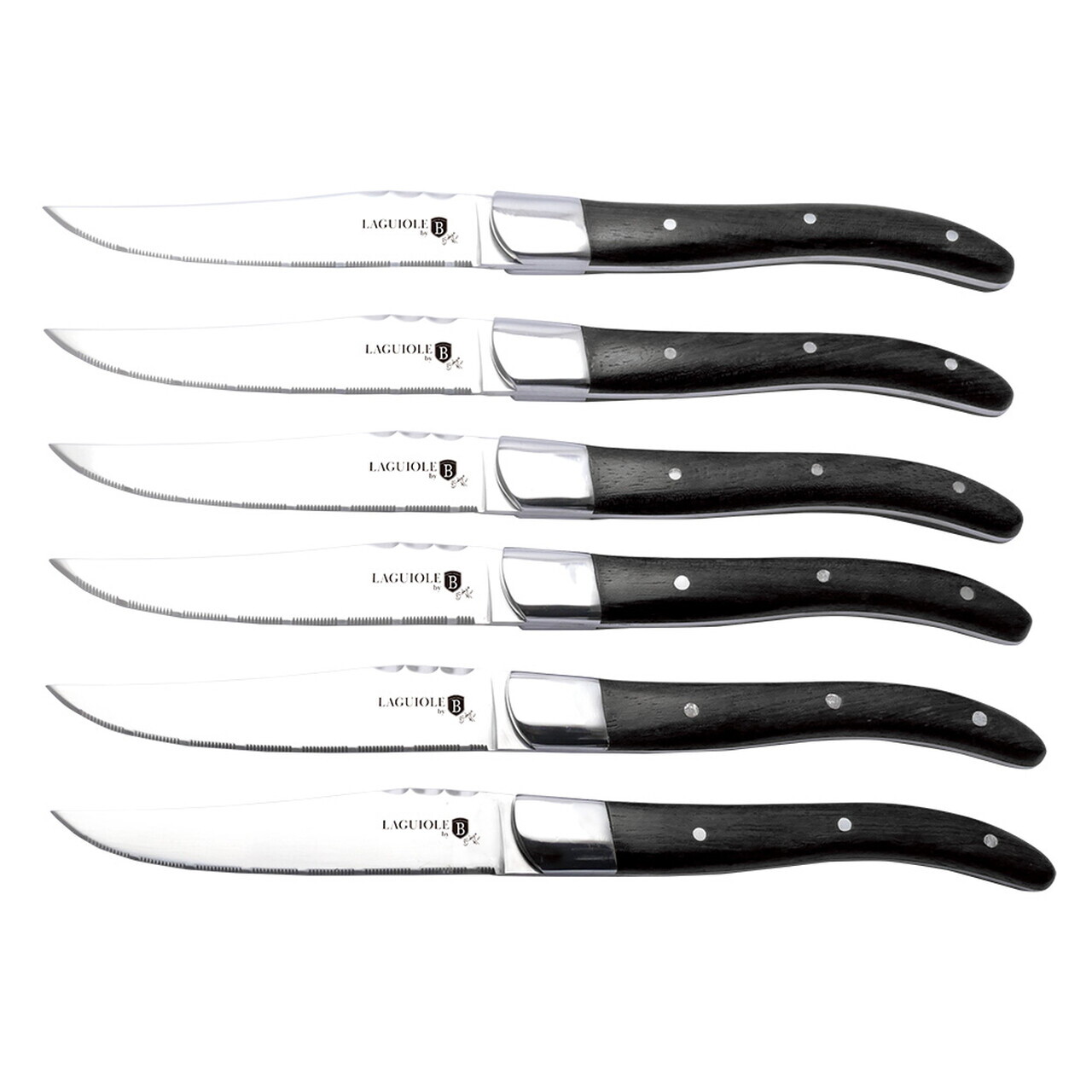 Set 6 cutite pentru friptura Berlinger Haus, Laguiole, inox, negru - view 5