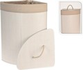 Cos de rufe Corner shape, 35x35x60 cm, bambus, crem