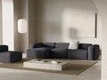 Coltar stanga 4 locuri, Bergamo, Cosmopolitan Design, 344x152x70 cm, catifea chenille raiata, gri