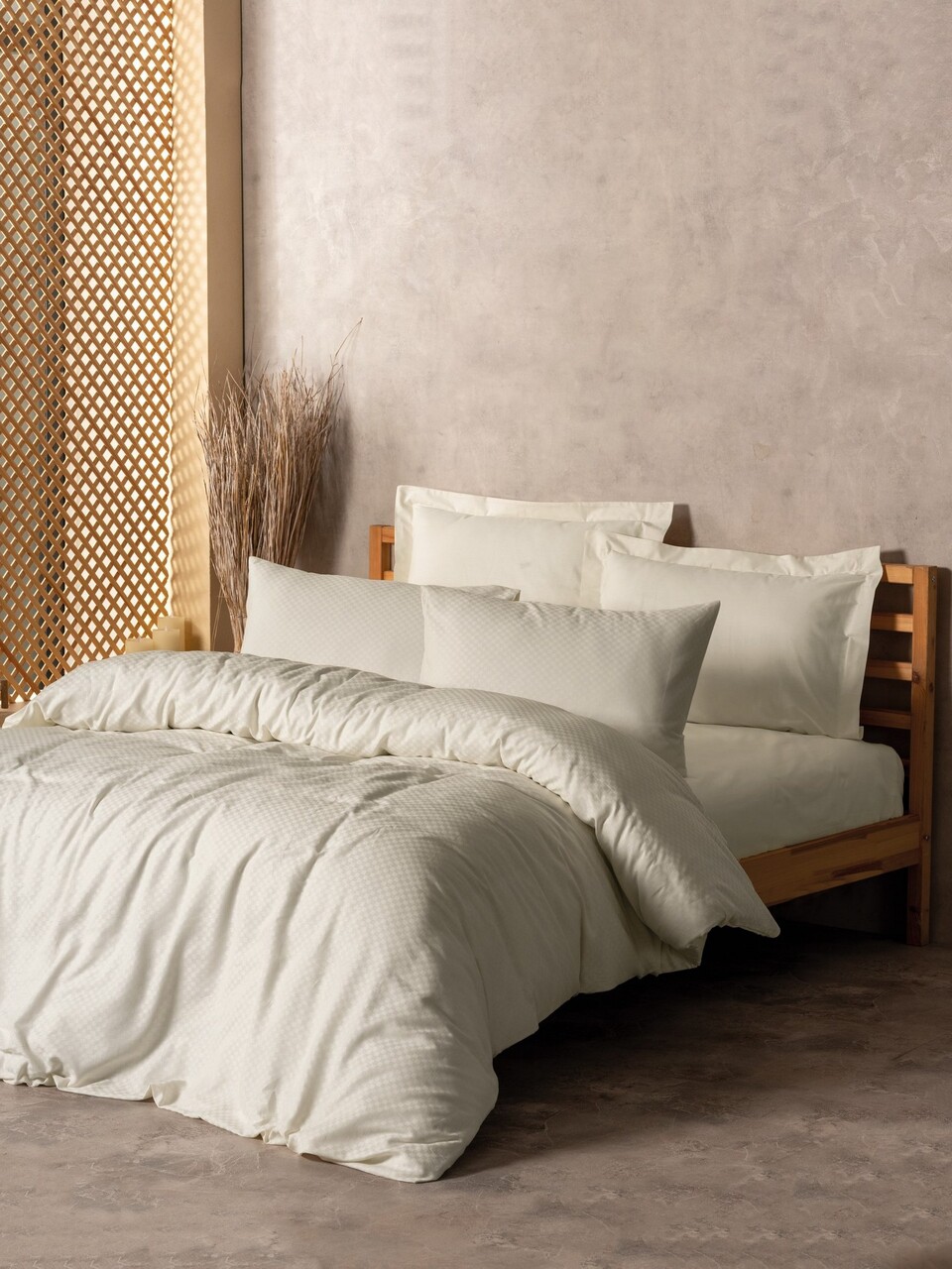 Lenjerie de pat pentru o persoana (DE) L'essentiel Maison Plaid Crem