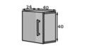 Dulap suspendat ELTAP, Raftt, 40x24x40 cm, PAL/MDF, negru