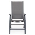 Set 2 scaune cu spatar reglabil, Easy, pentru exterior, 56 x 63 x 109.5 cm, gri