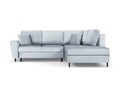 Coltar extensibil dreapta 5 locuri, Moghan, Micadoni Home, BL, 243x194x88 cm, catifea, albastru deschis