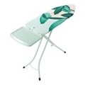 Masa de calcat, Brabantia, SSUH - Tropical Leaves, 45 x 124 cm, otel inoxidabil/bumbac, alb/verde/roz