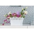 Jardiniera Koronka dantelata, plastic, 27x15x16 cm, alb