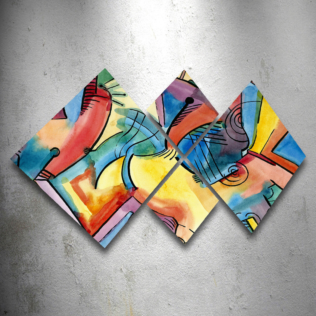 Set 4 tablouri decorative, 4MDF257466661, MDF, Imprimat UV, Multicolor - 1 | YEO