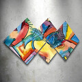 Set 4 tablouri decorative, 4MDF257466661, MDF, Imprimat UV, Multicolor
