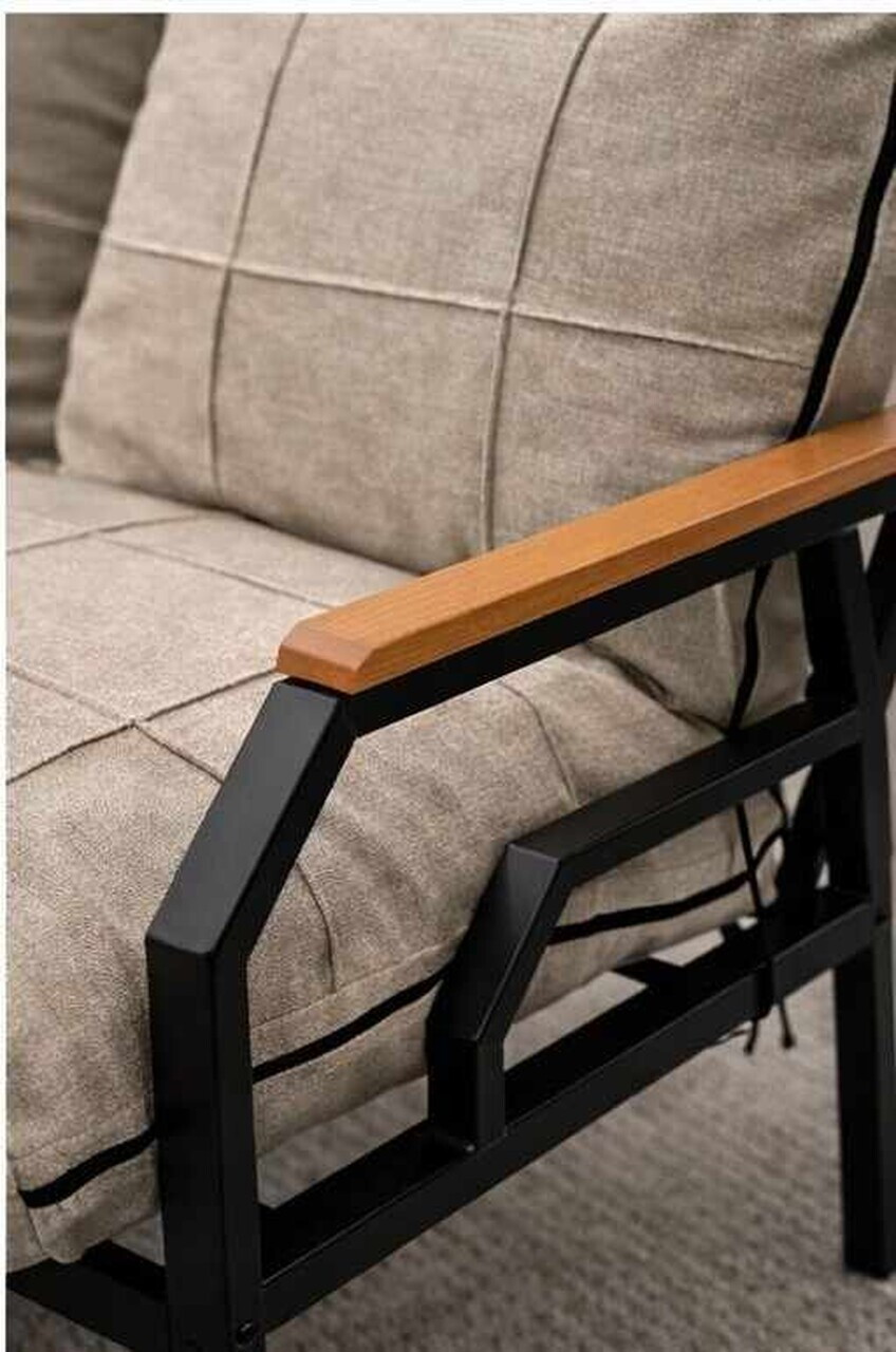 Set mobilier de gradina, Hanah Home, Kutay Sehpa, Crem — imaginea 3